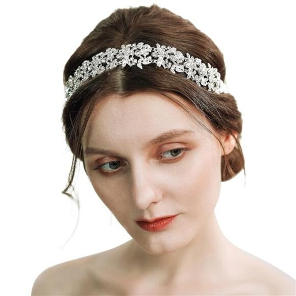 Bridal Headpiece Handmade Wedding Hair Vine Bead Crystal Floral Leaf - Picture 1 of 6